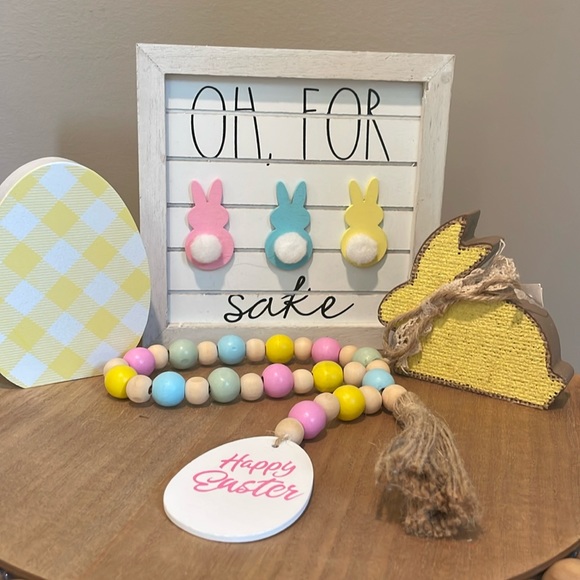 Pastel Easter Tier Tray Decor - Picture 1 of 6